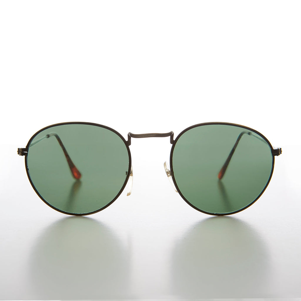 Simple Round Preppy Vintage Sunglass with Glass Lens - Miller