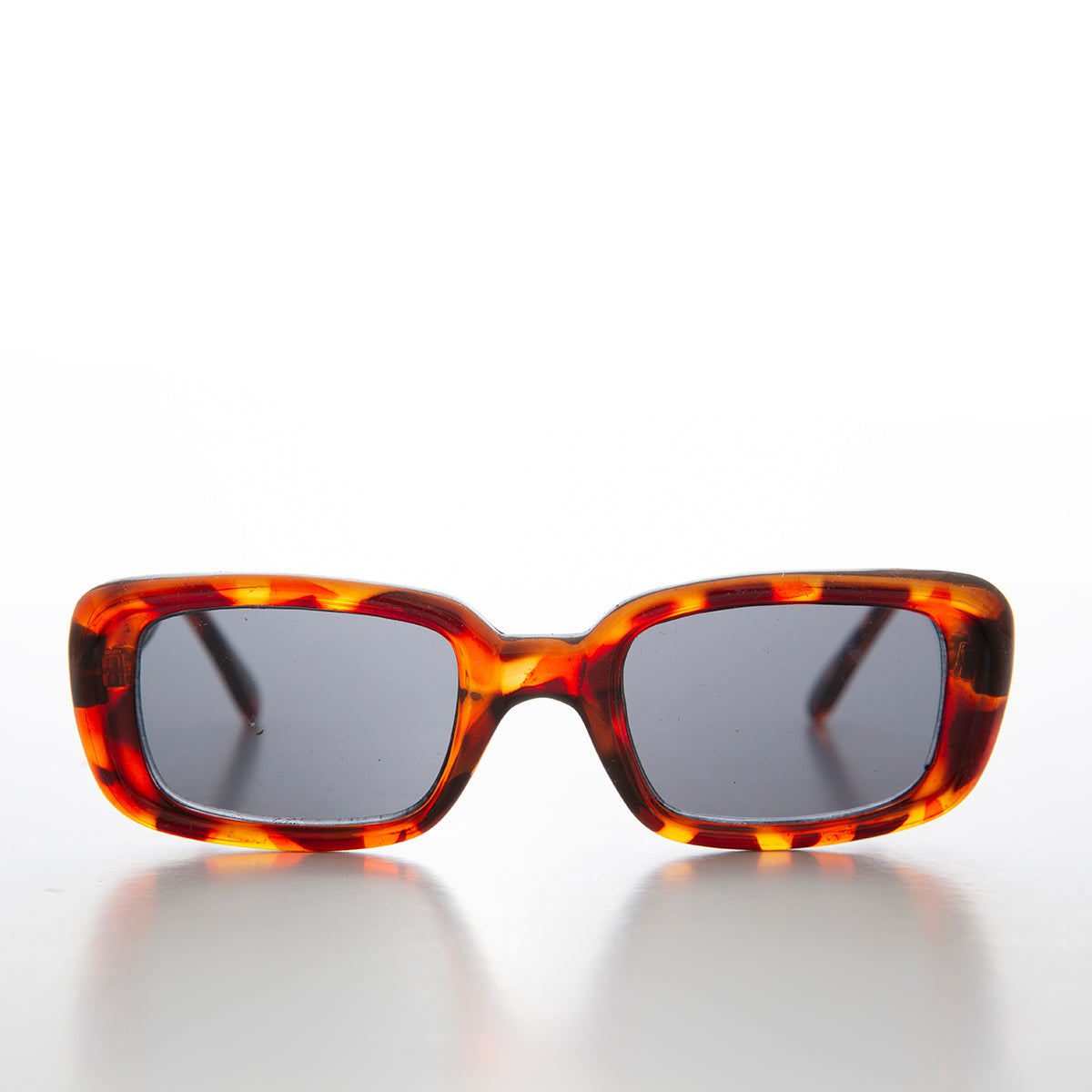 Classic Rectangle Retro Mod Sunglasses - Moss