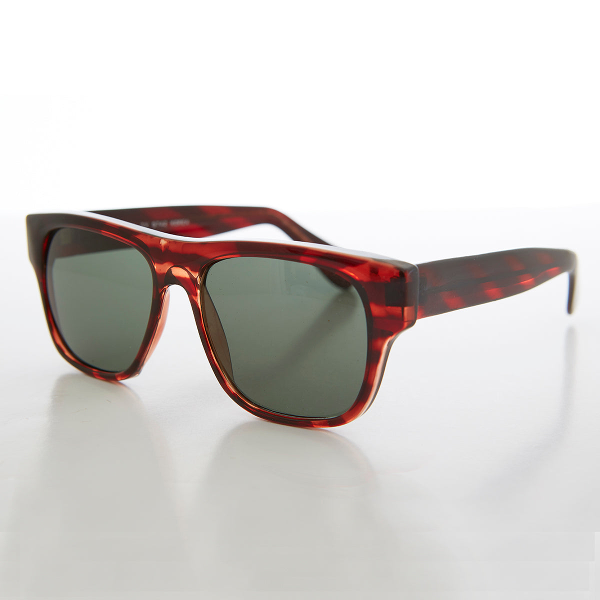 Classic Thick Bold Vintage Horn Rim 80s Sunglass - Mustang