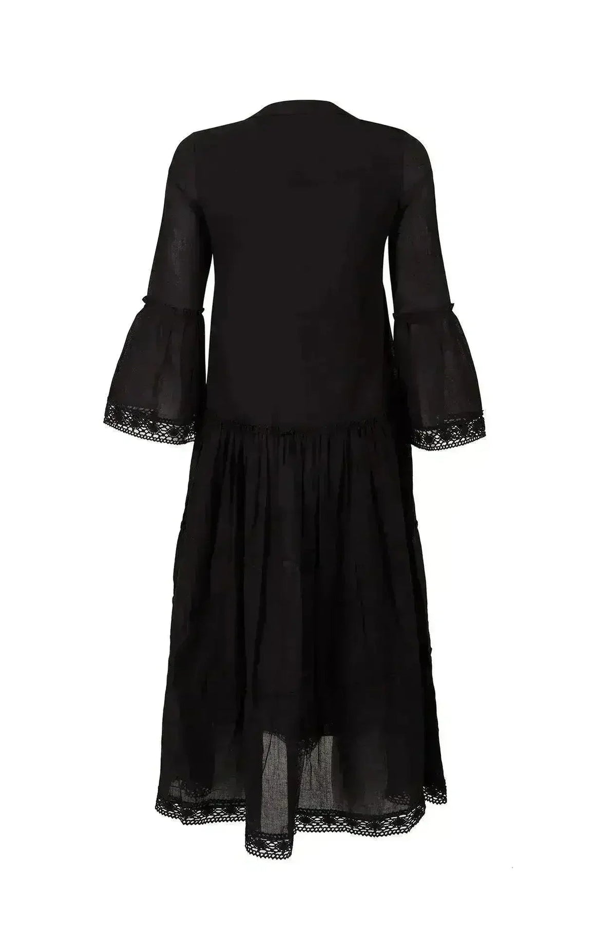 MIKA Black Maxi Dress | Boho Peasant Style | Femstylo