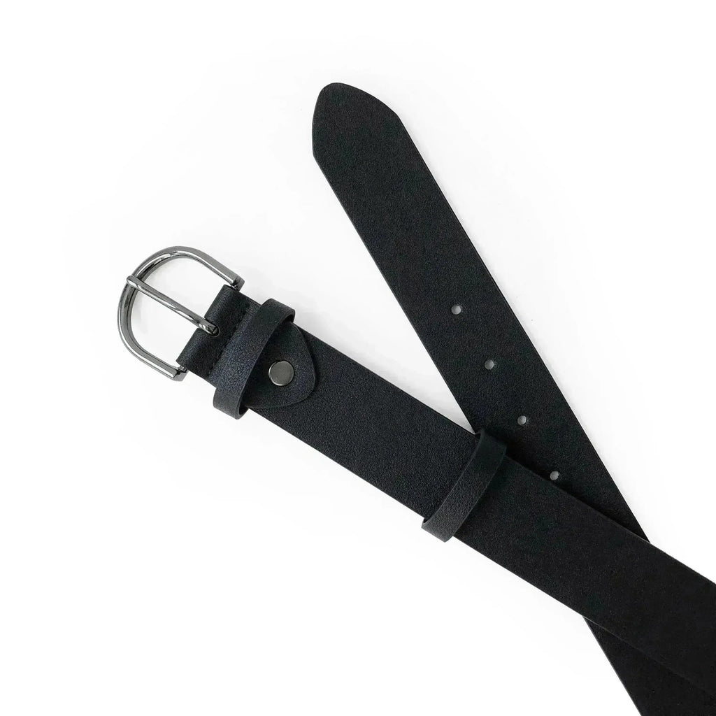 Ladies Belt with Rounded Gunmetal Buckle
