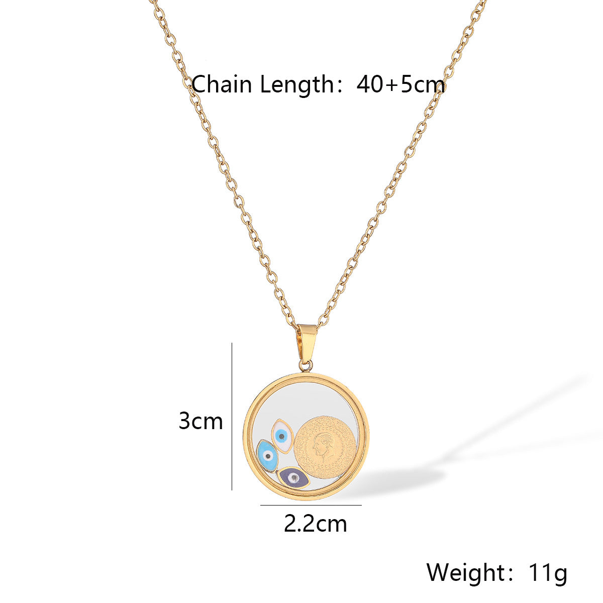 Devil's Eye Geometric Pendant Necklace