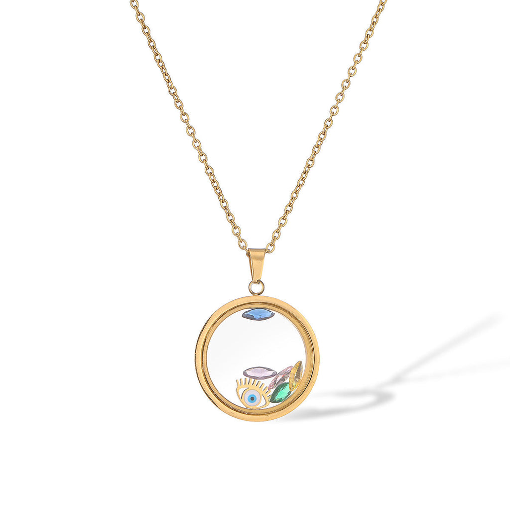 Devil's Eye Geometric Pendant Necklace
