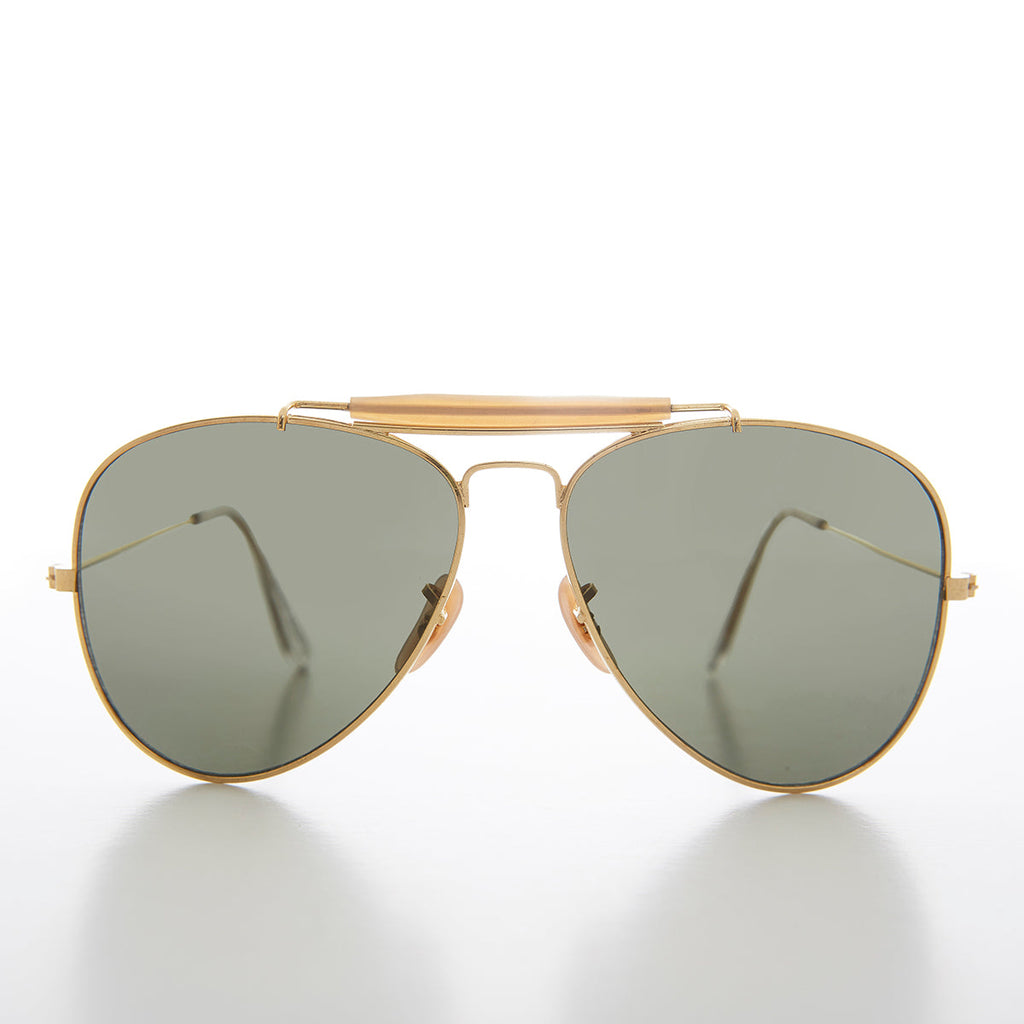 Classic Brow Bar Gold Pilot Sunglasses - Olmos