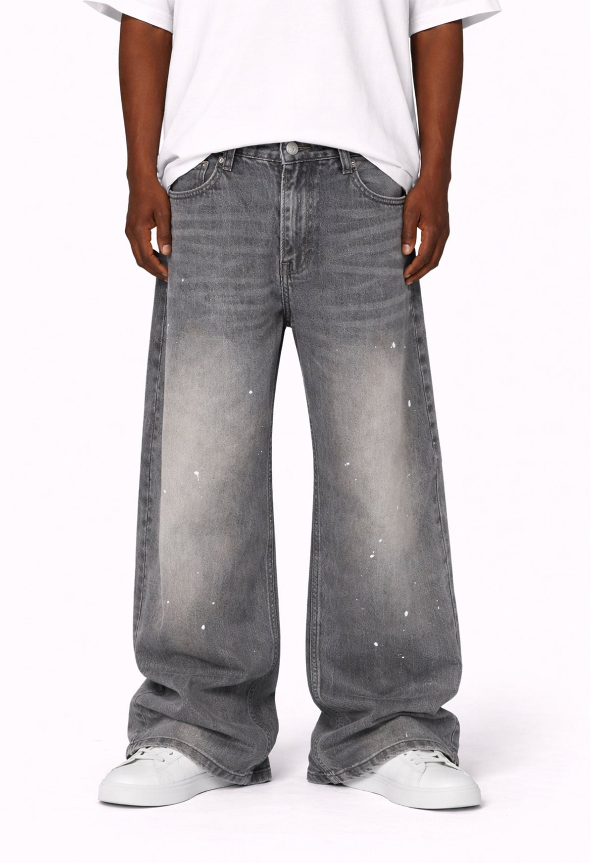 SLATE WIDEBOY SPLATTER DENIM