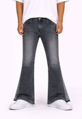 CHARCOAL SPLIT FLARE DENIM