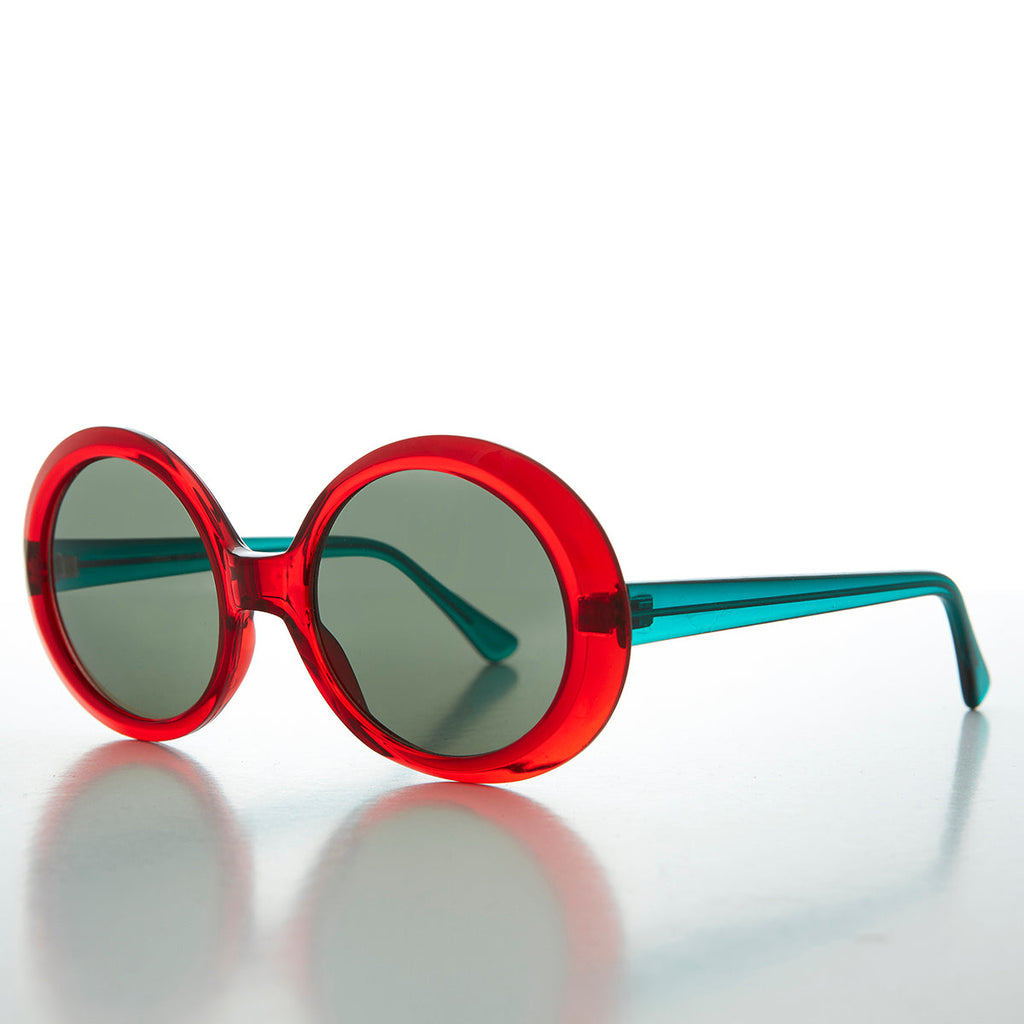 Oversized Round Mod Vintage Sunglasses - Opal