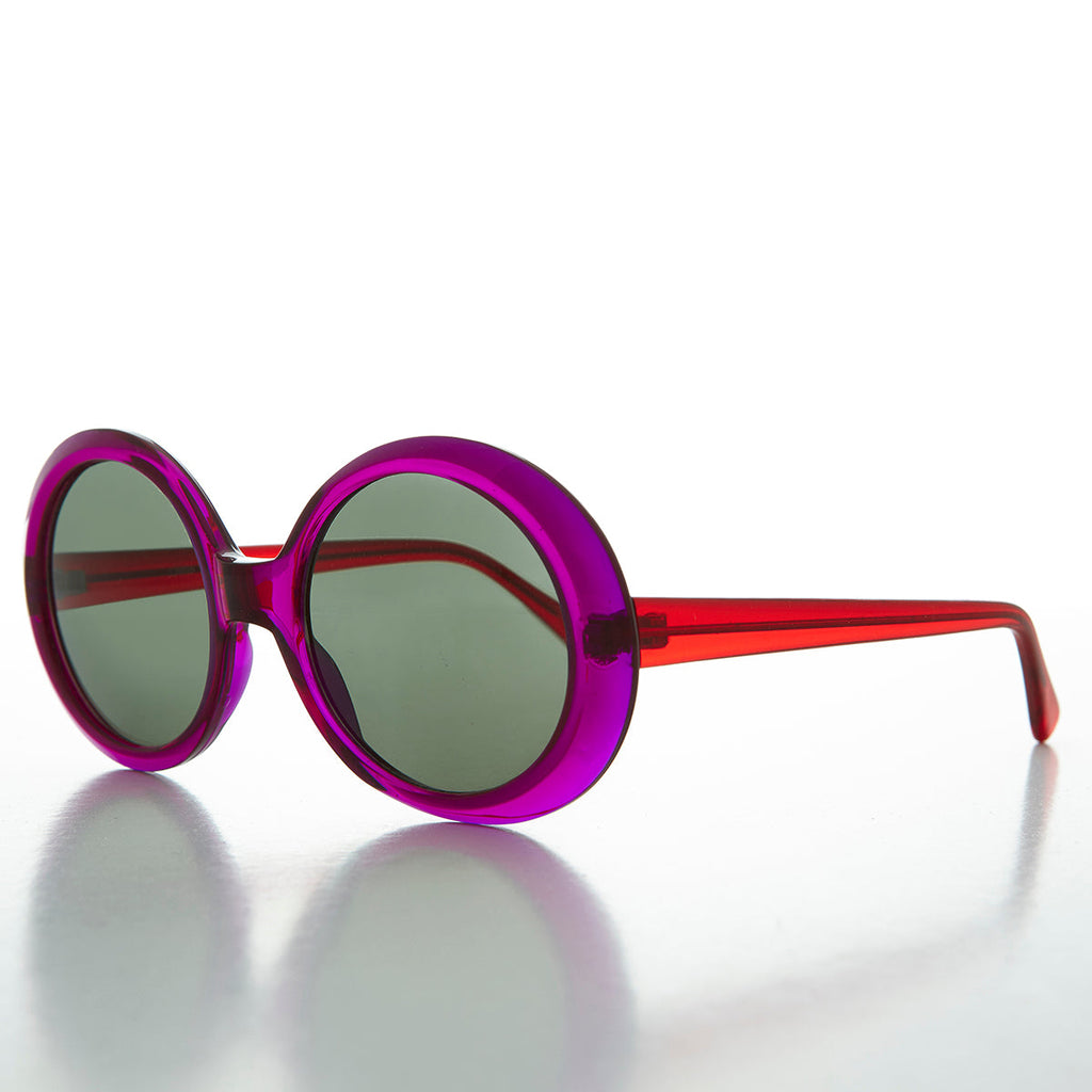 Oversized Round Mod Vintage Sunglasses - Opal