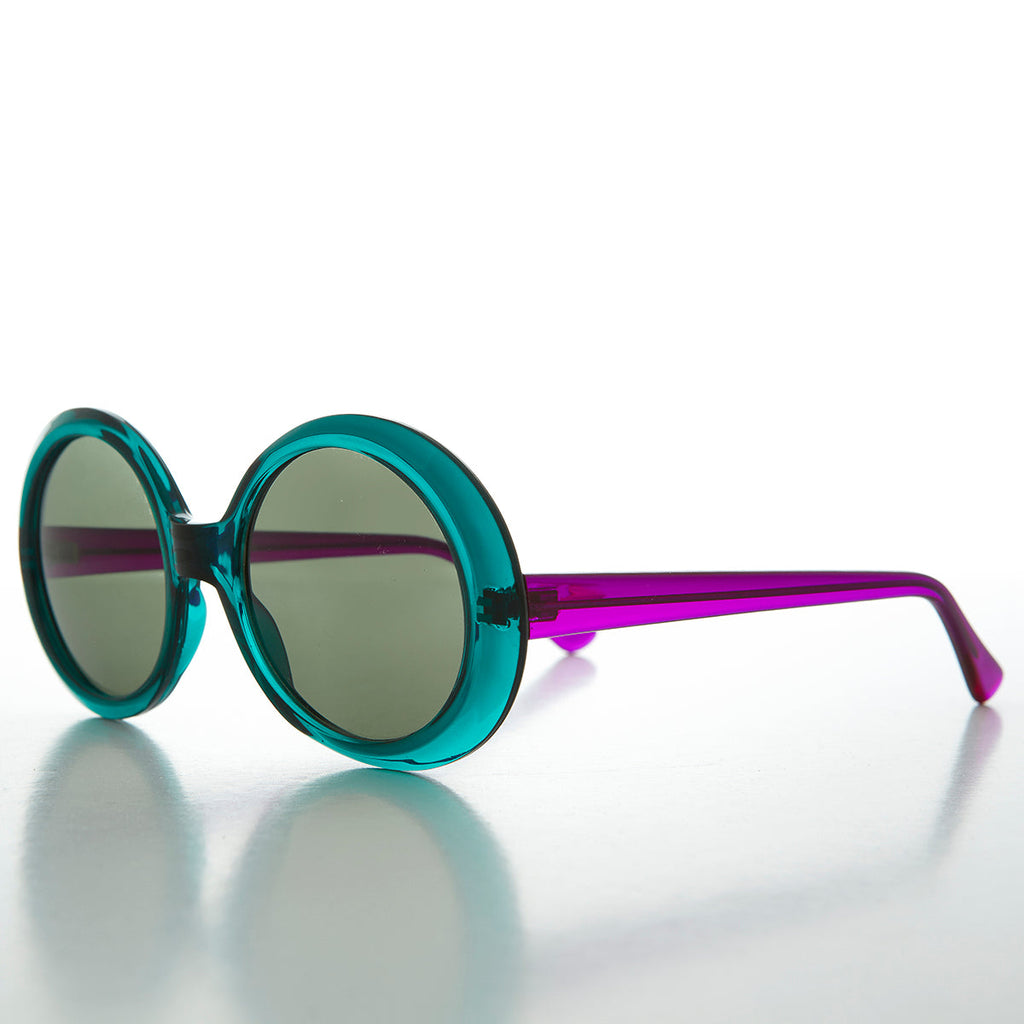 Oversized Round Mod Vintage Sunglasses - Opal