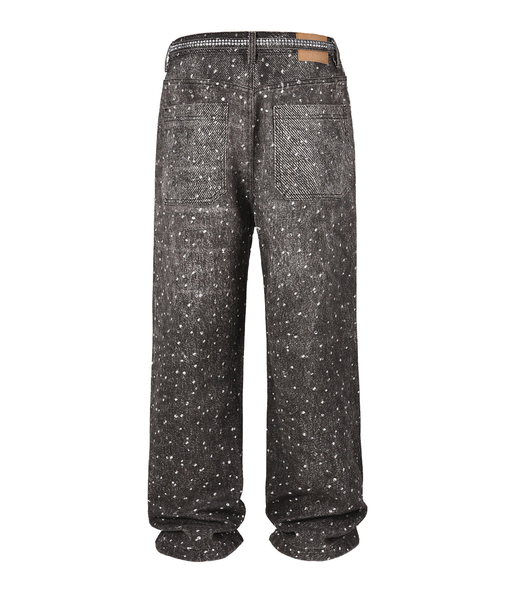 NOIR RHINESTONE DENIM