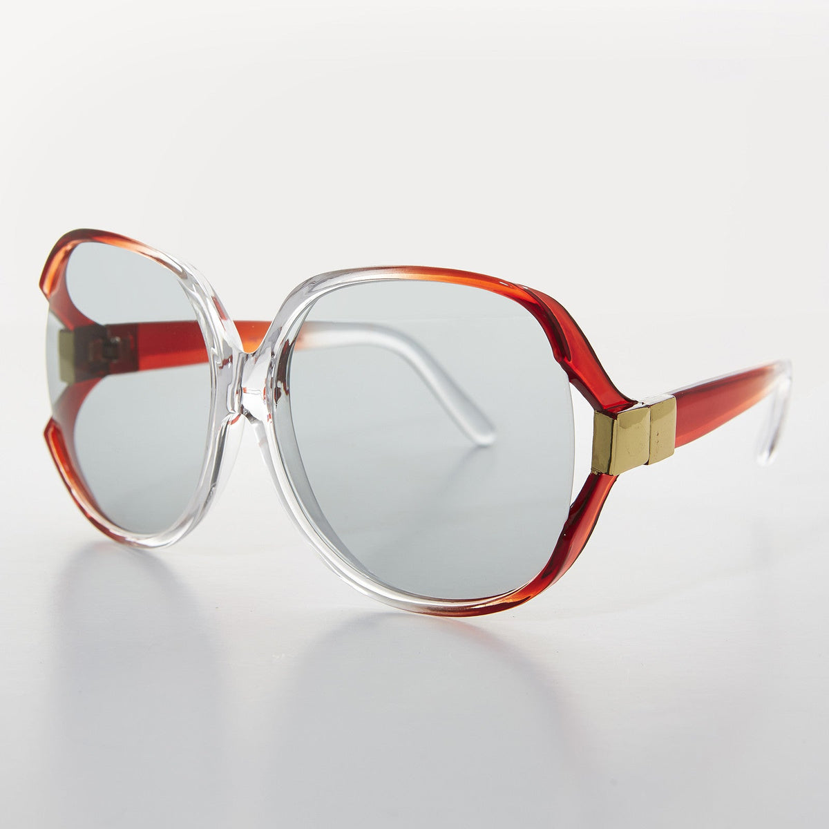 Oversized Huge Vintage Sunglass with Transition Glass Lens - Phyllis