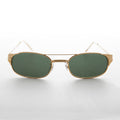 Narrow Rectangular Aviator Frame with Glass Lens - Poncho