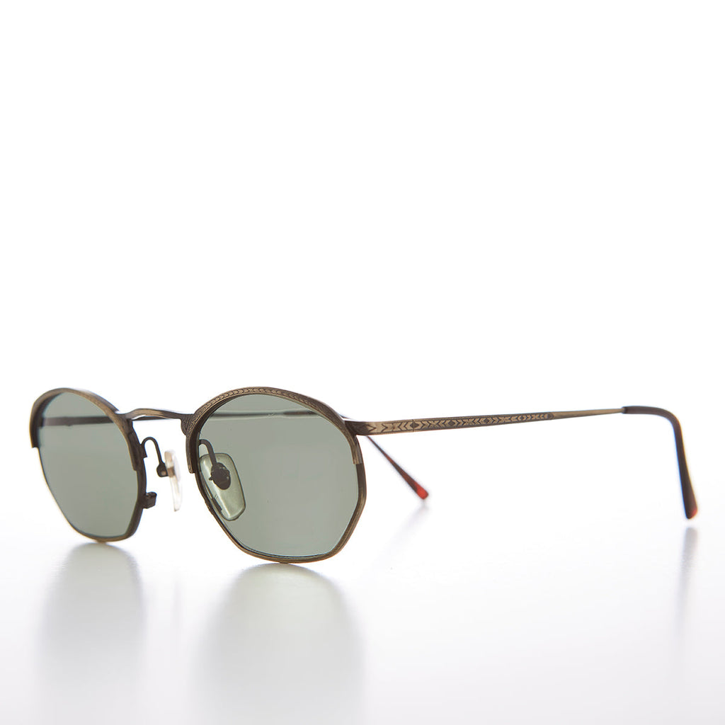 Semi Octagon Unisex Metal Vintage Sunglass  - Onas