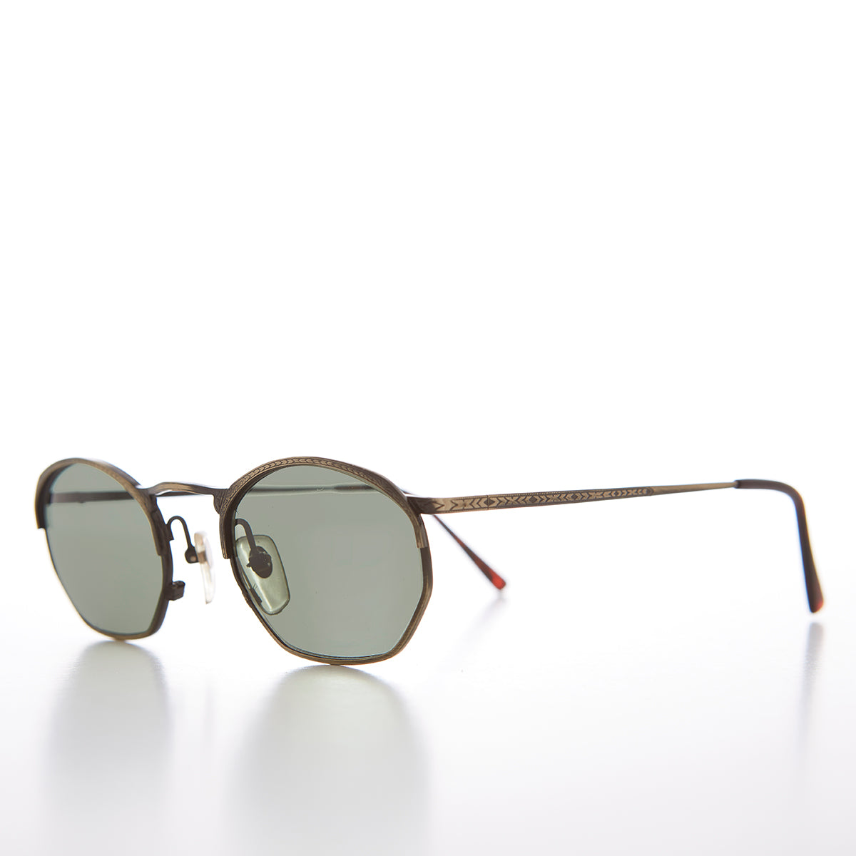 Semi Octagon Unisex Metal Vintage Sunglass  - Onas