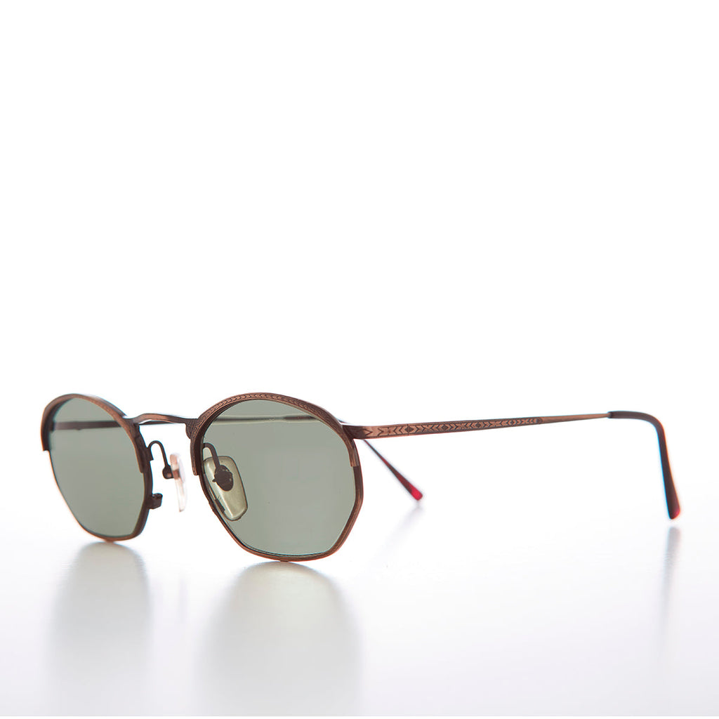 Semi Octagon Unisex Metal Vintage Sunglass  - Onas