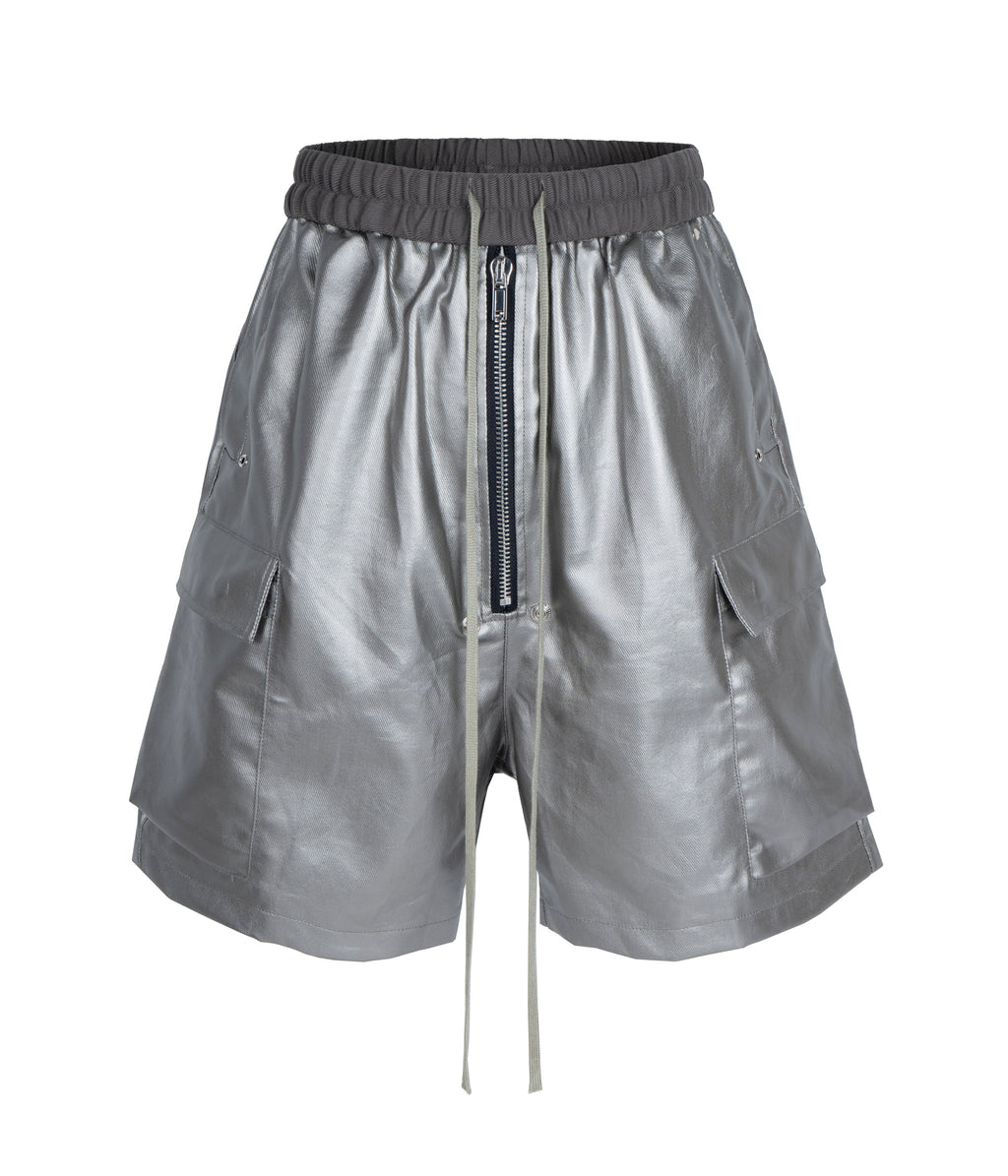 METALLIC SHINE CARGO SHORTS