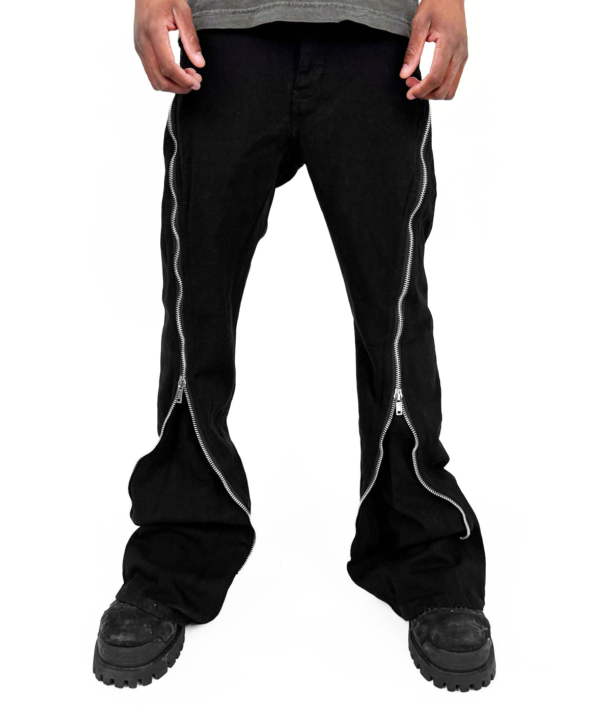 DIAMOND ZIP FLARE DENIM