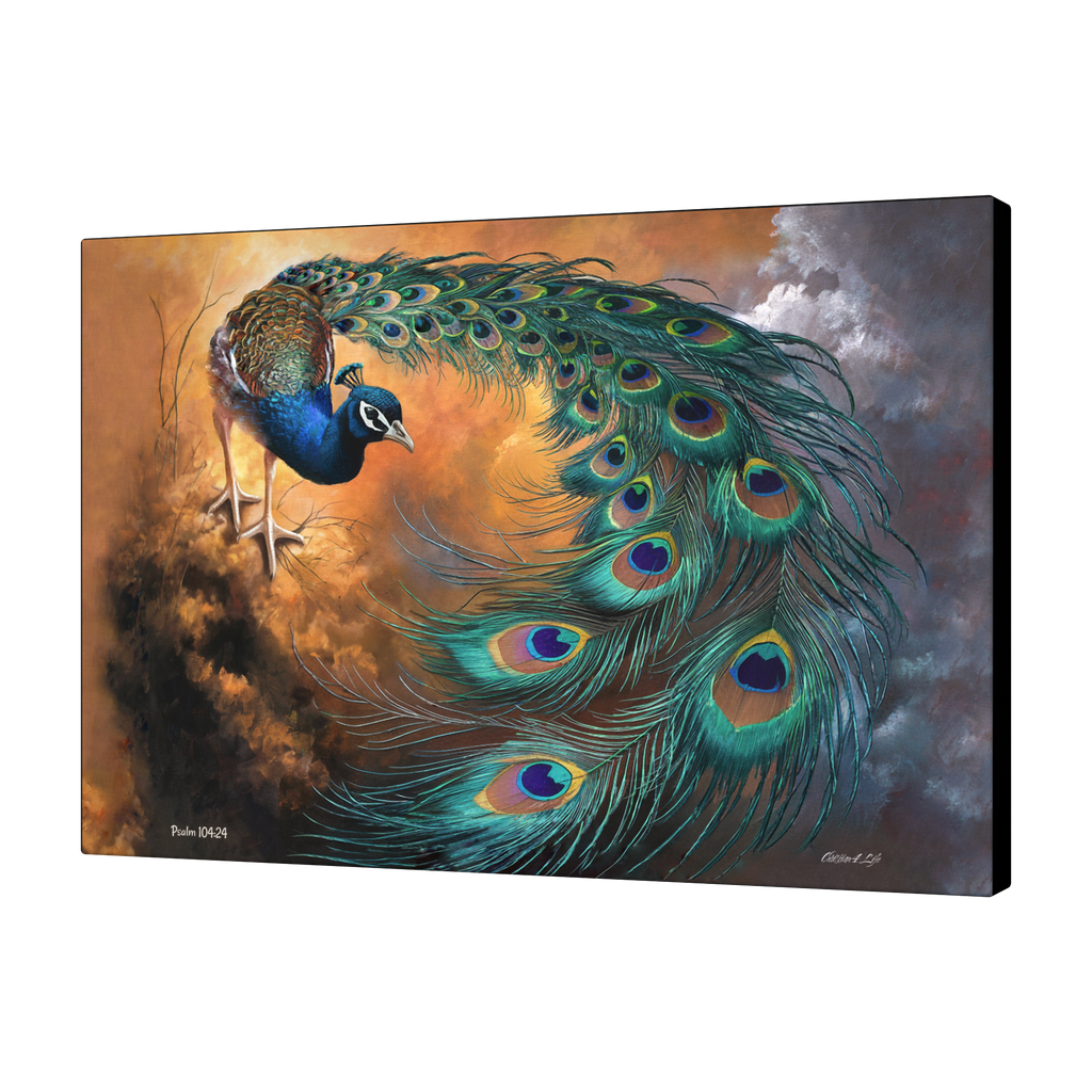 Peacock canvas art print - a vibrant and elegant statement Peacock art piece