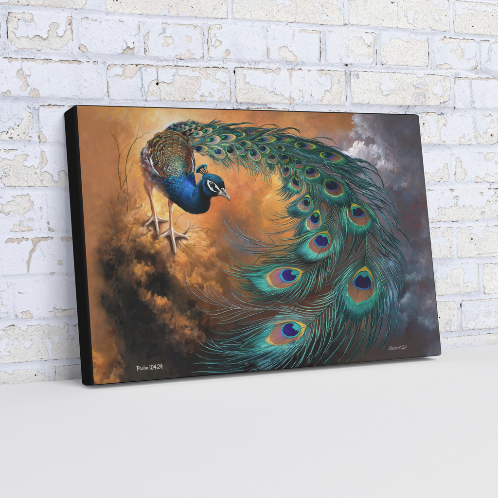 Peacock canvas art print - a vibrant and elegant statement Peacock art piece