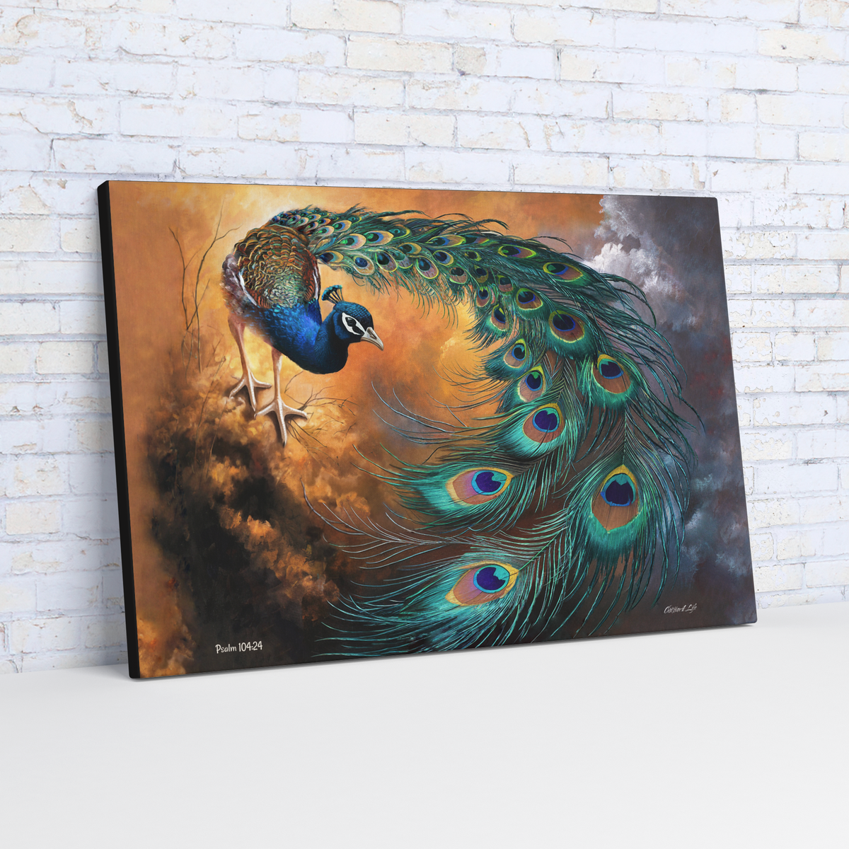 Peacock canvas art print - a vibrant and elegant statement Peacock art piece