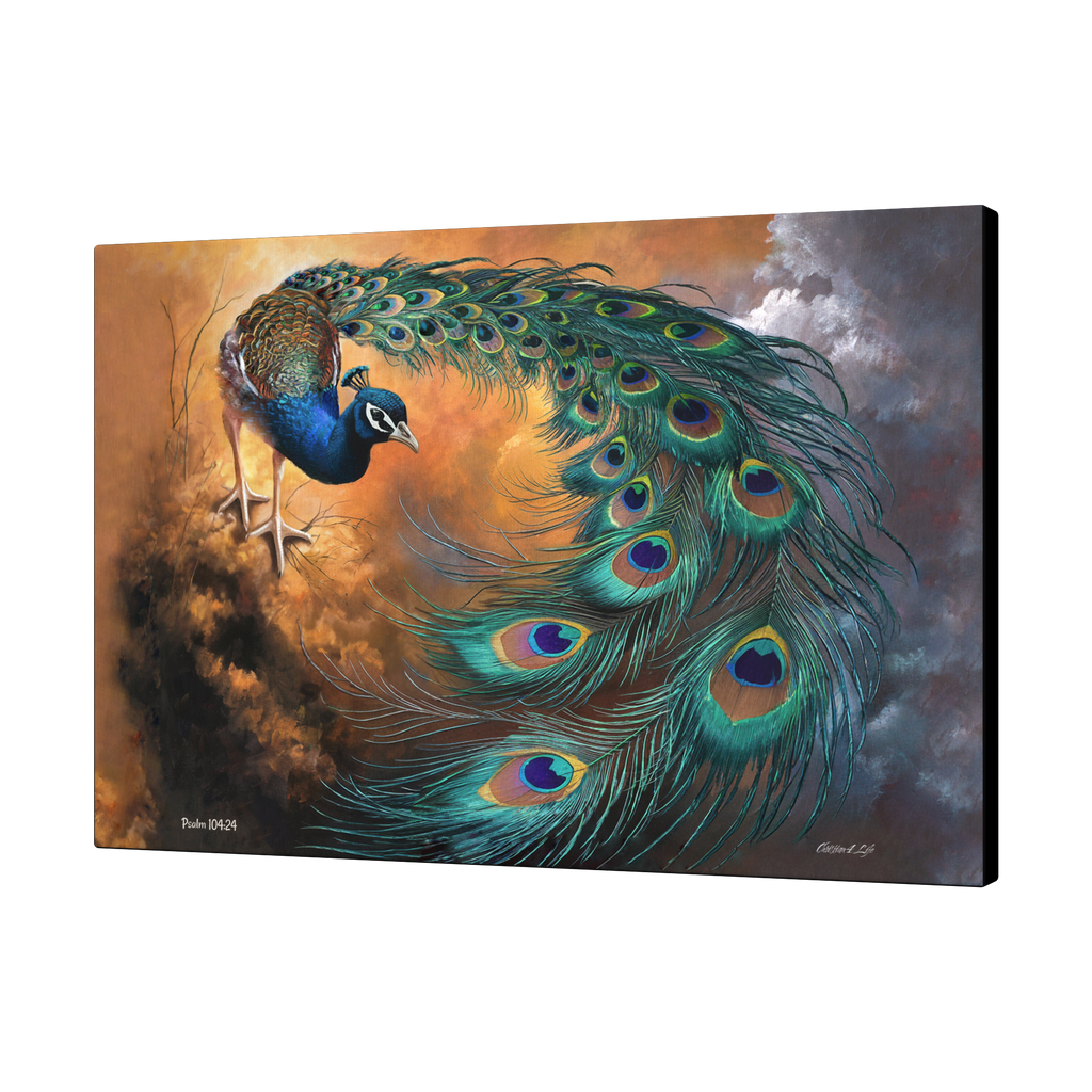 Peacock canvas art print - a vibrant and elegant statement Peacock art piece