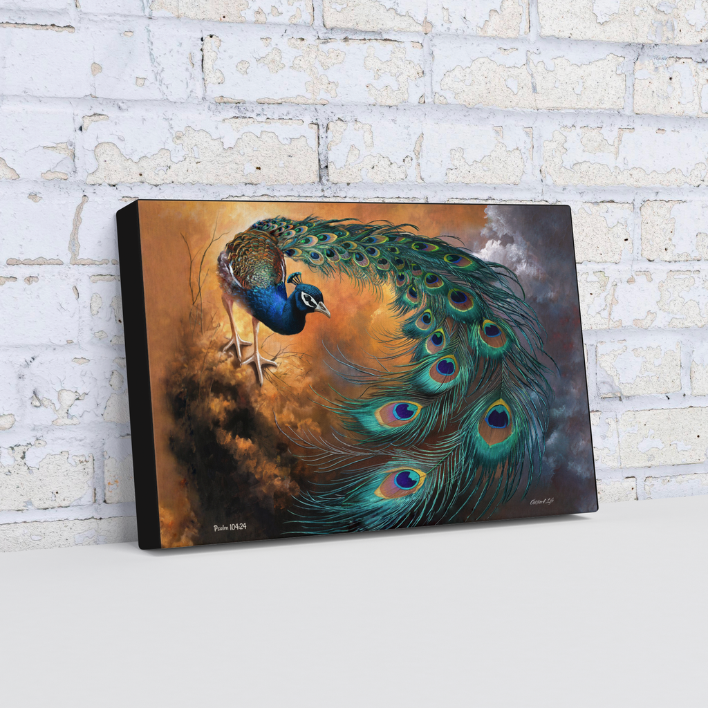 Peacock canvas art print - a vibrant and elegant statement Peacock art piece
