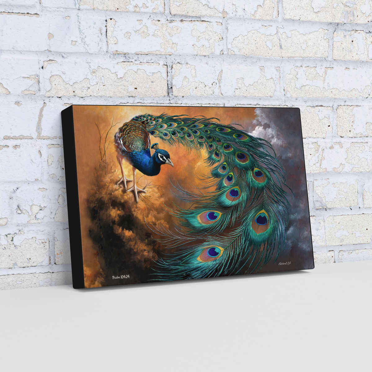 Peacock canvas art print - a vibrant and elegant statement Peacock art piece