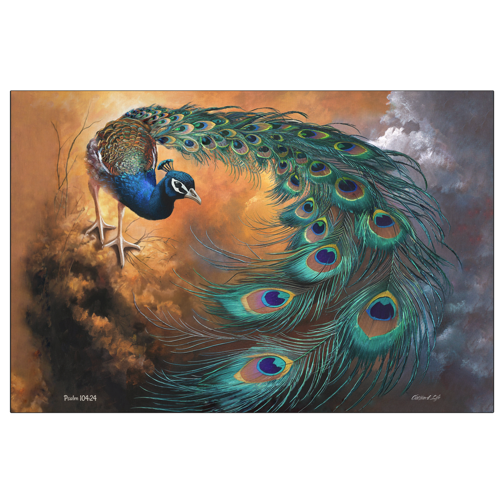 Peacock canvas art print - a vibrant and elegant statement Peacock art piece