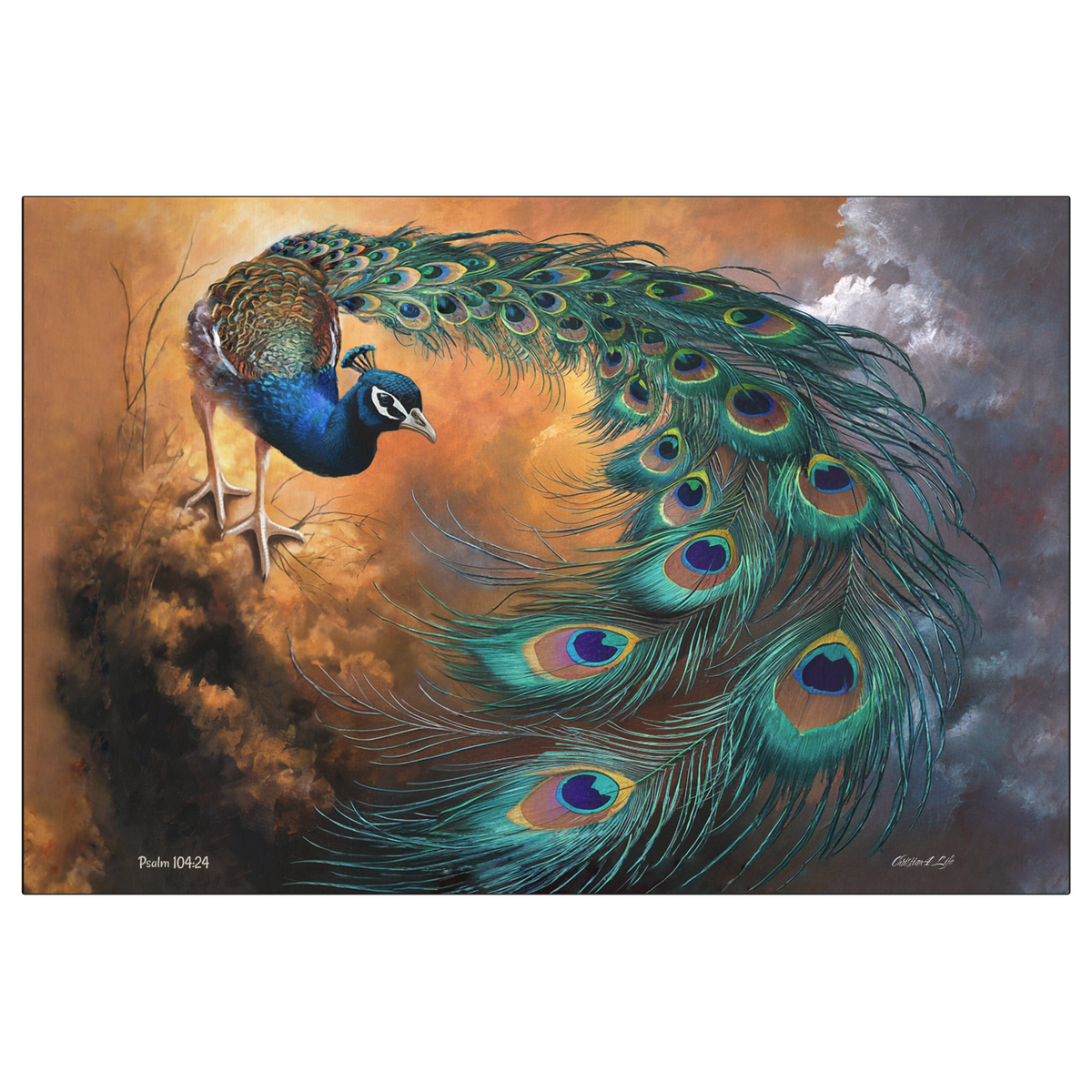 Peacock canvas art print - a vibrant and elegant statement Peacock art piece