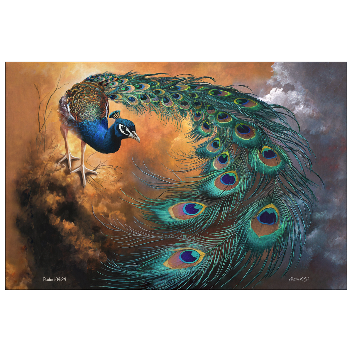 Peacock canvas art print - a vibrant and elegant statement Peacock art piece