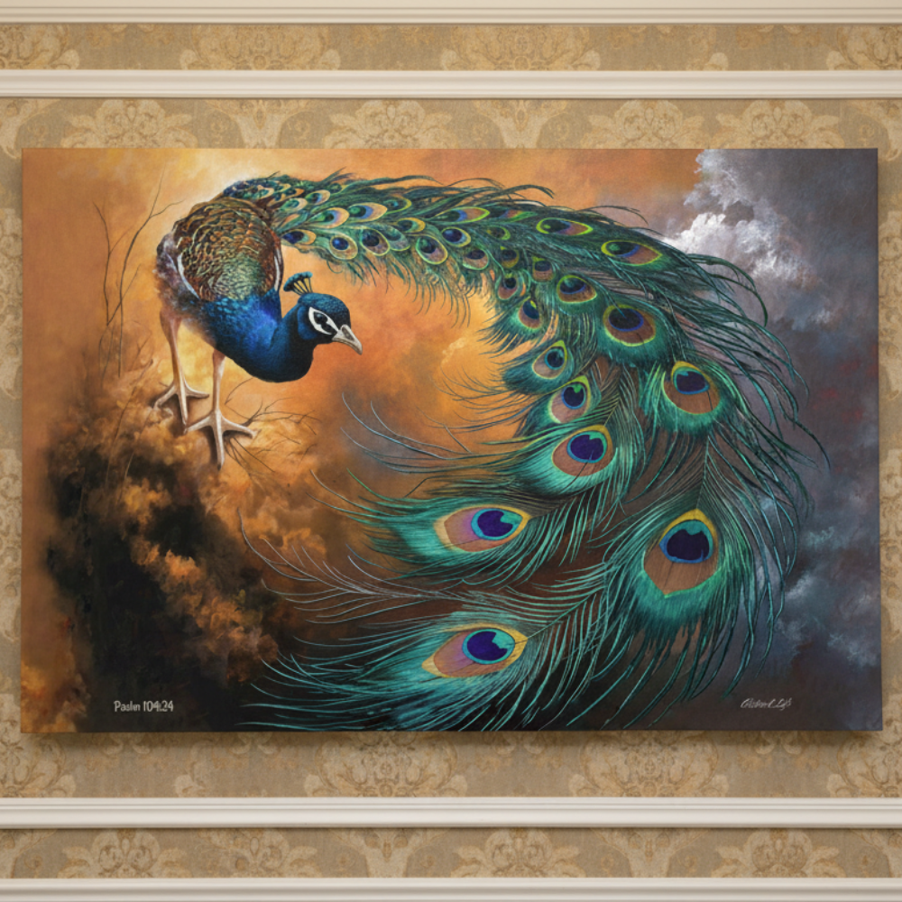 Peacock canvas art print - a vibrant and elegant statement Peacock art piece
