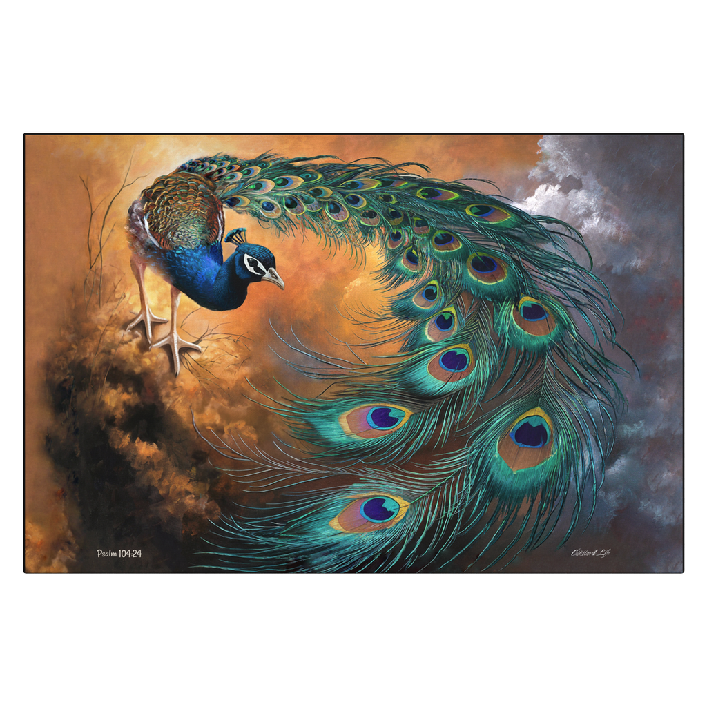 Peacock canvas art print - a vibrant and elegant statement Peacock art piece