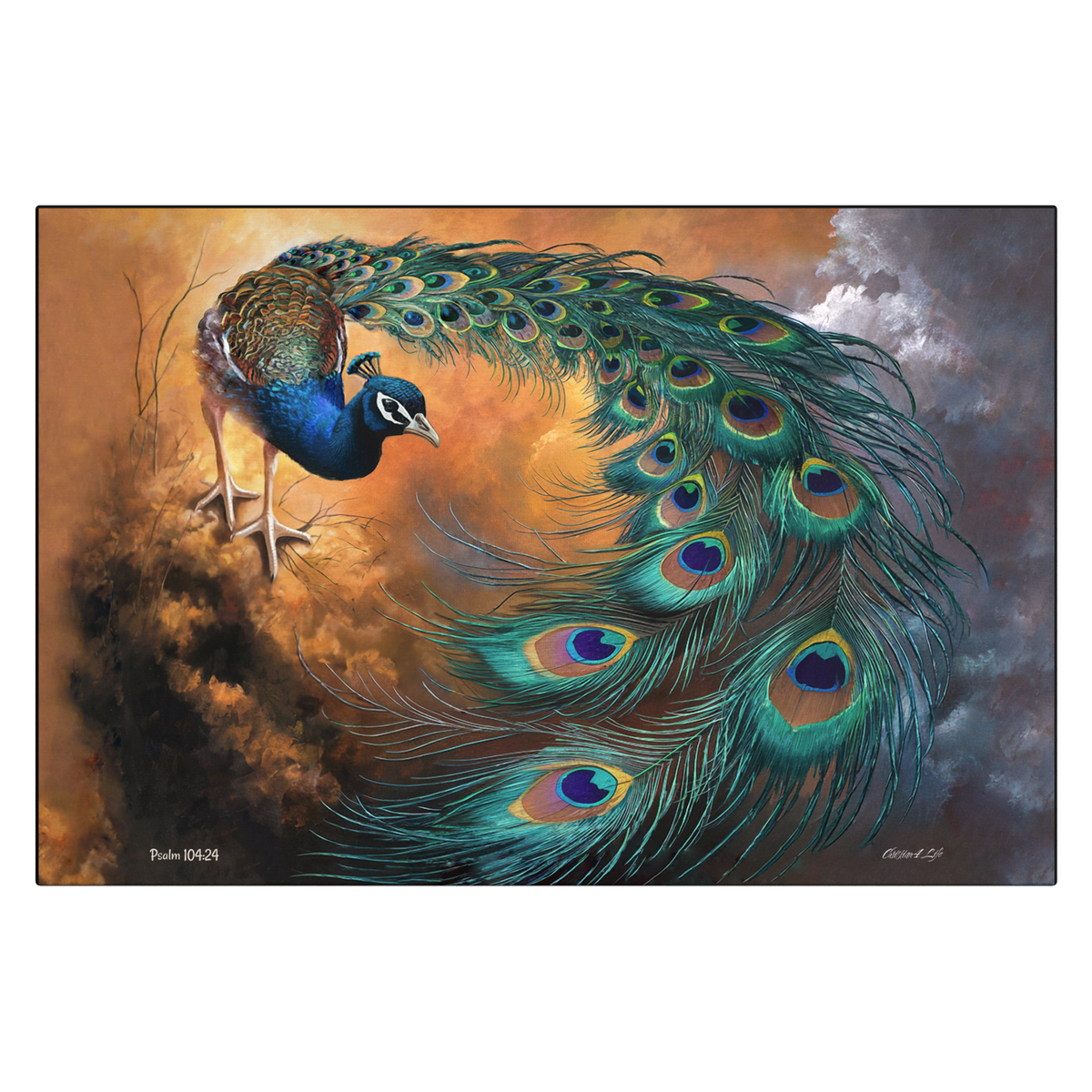Peacock canvas art print - a vibrant and elegant statement Peacock art piece