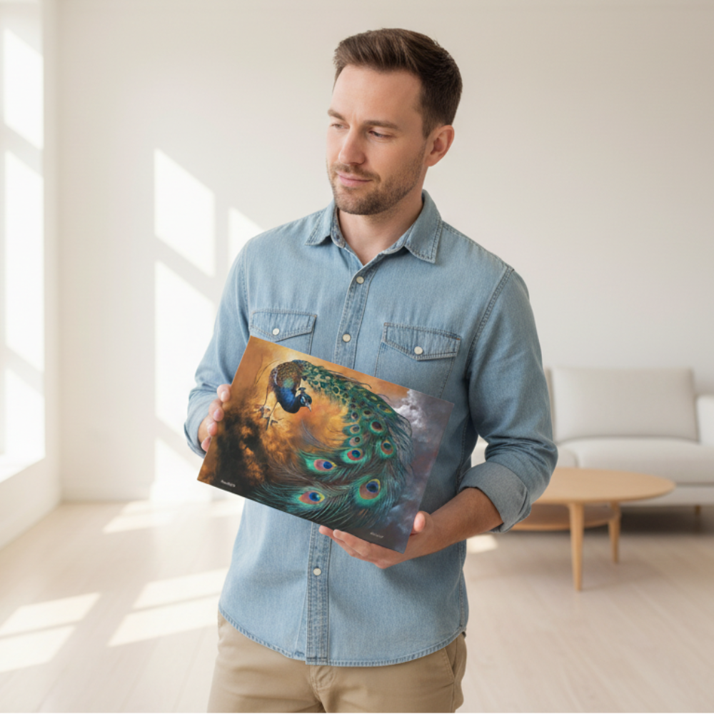 Peacock canvas art print - a vibrant and elegant statement Peacock art piece