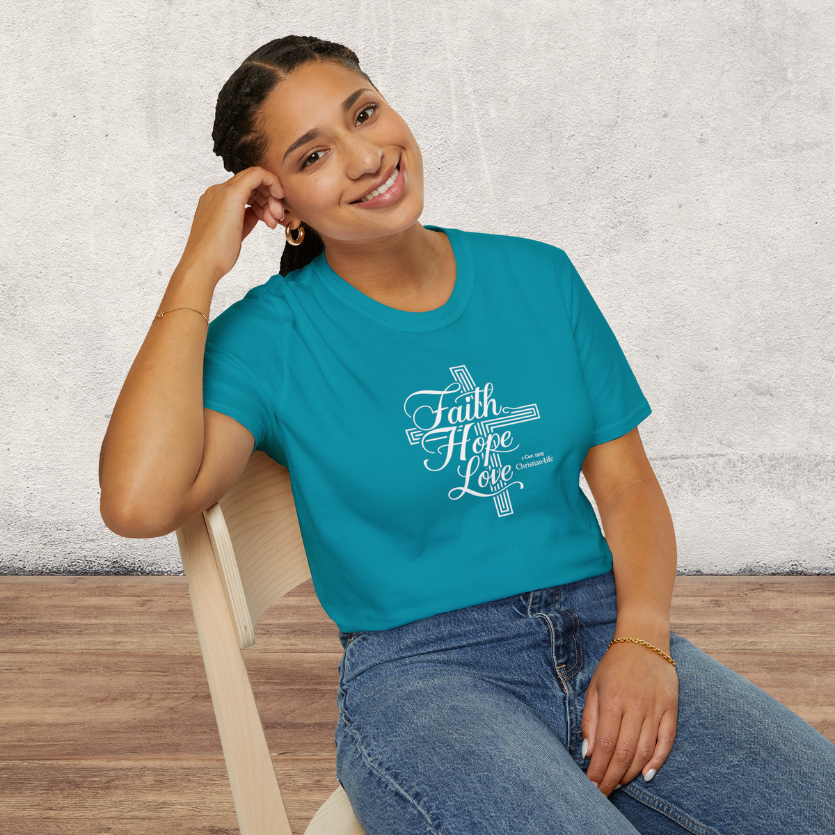 Unisex "Faith, Hope, Love" Christian Cotton Softstyle T-Shirt