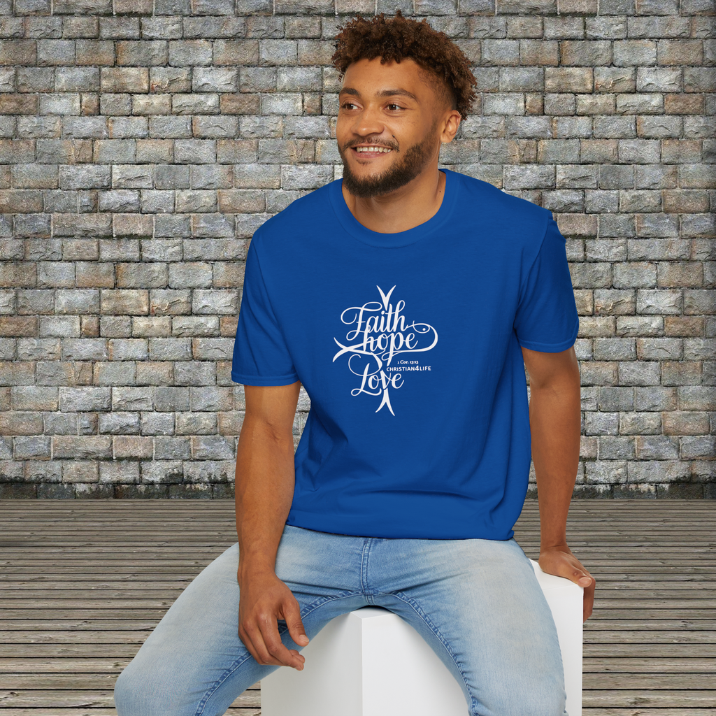 "Faith, Hope, Love" Unisex Christian Cotton Softstyle T-Shirt