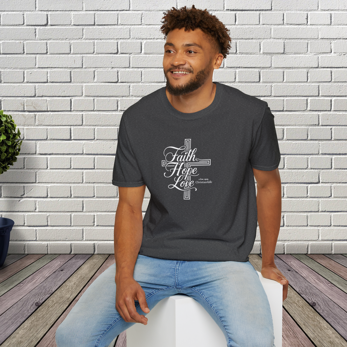 Unisex "Faith, Hope, Love" Christian Cotton Softstyle T-Shirt