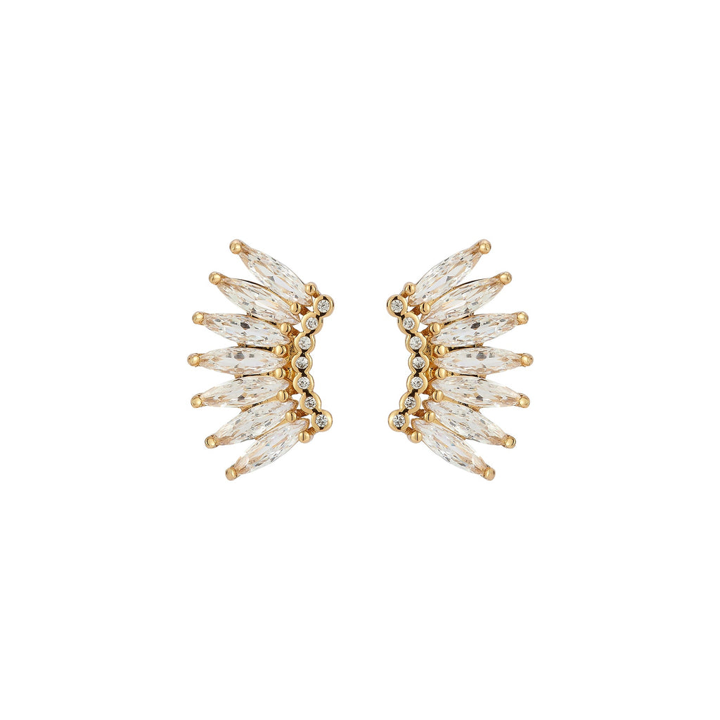 Petite Crystal Madeline Earrings Gold