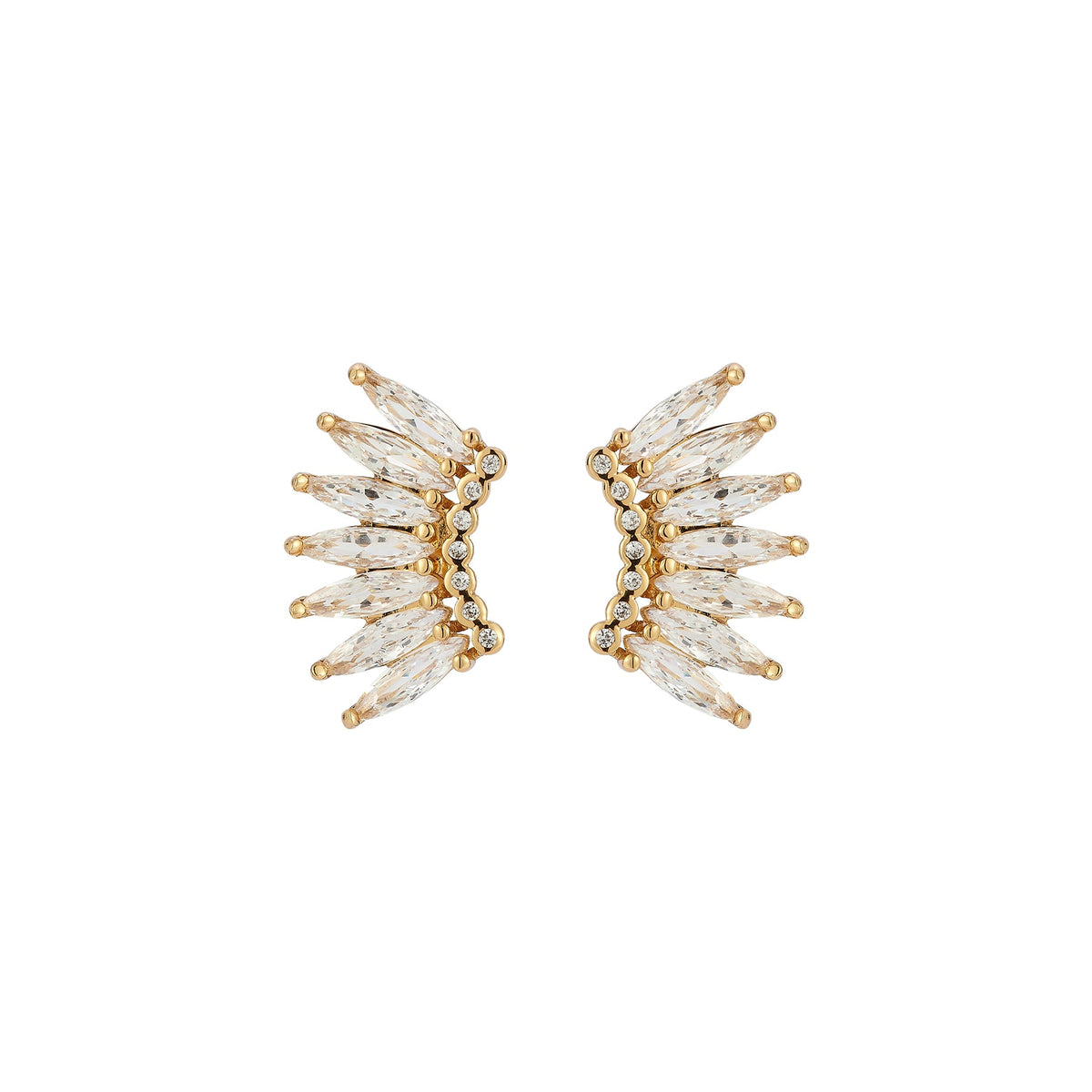 Petite Crystal Madeline Earrings Gold