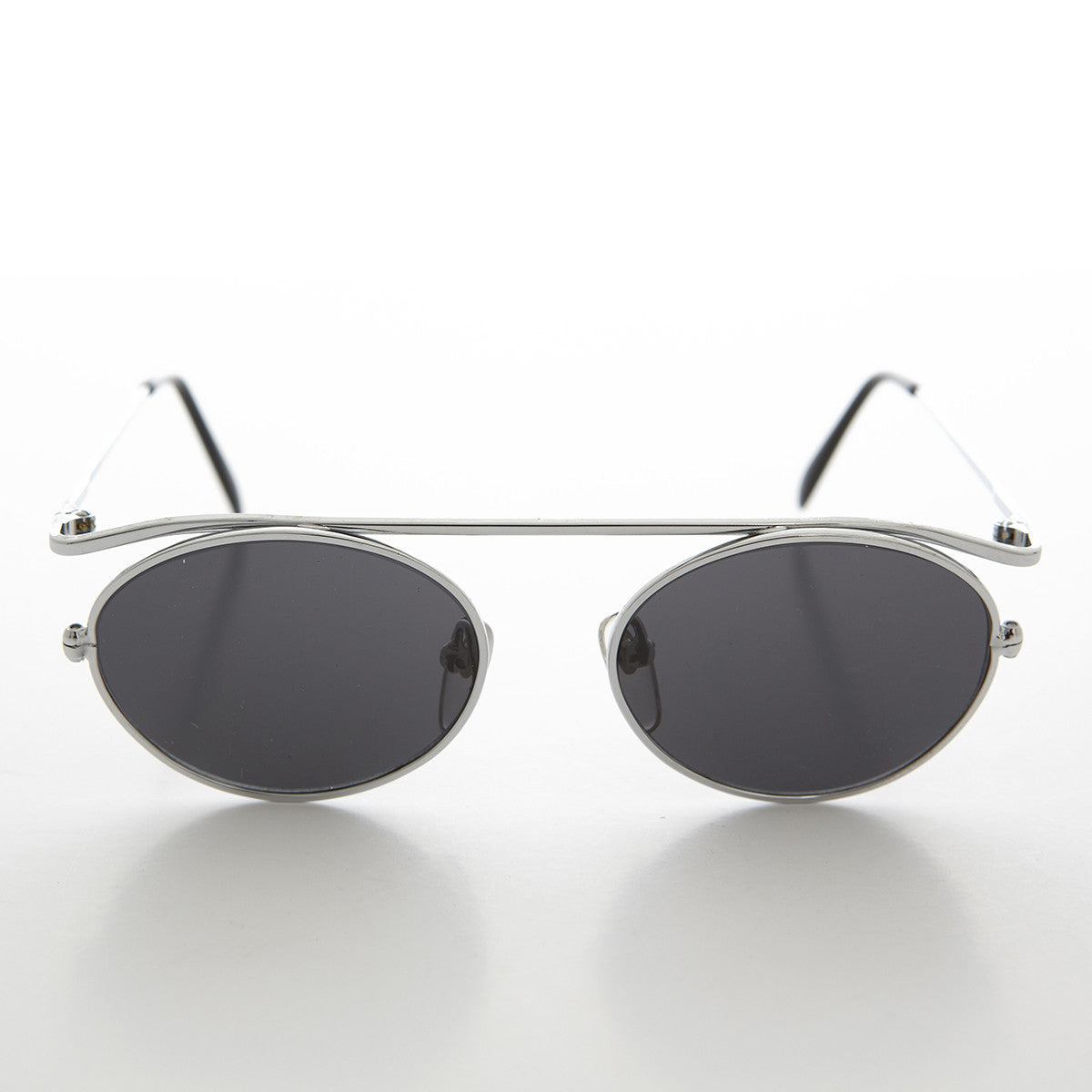 Steampunk 90s Metal Aviator Vintage Sunglass - Raven