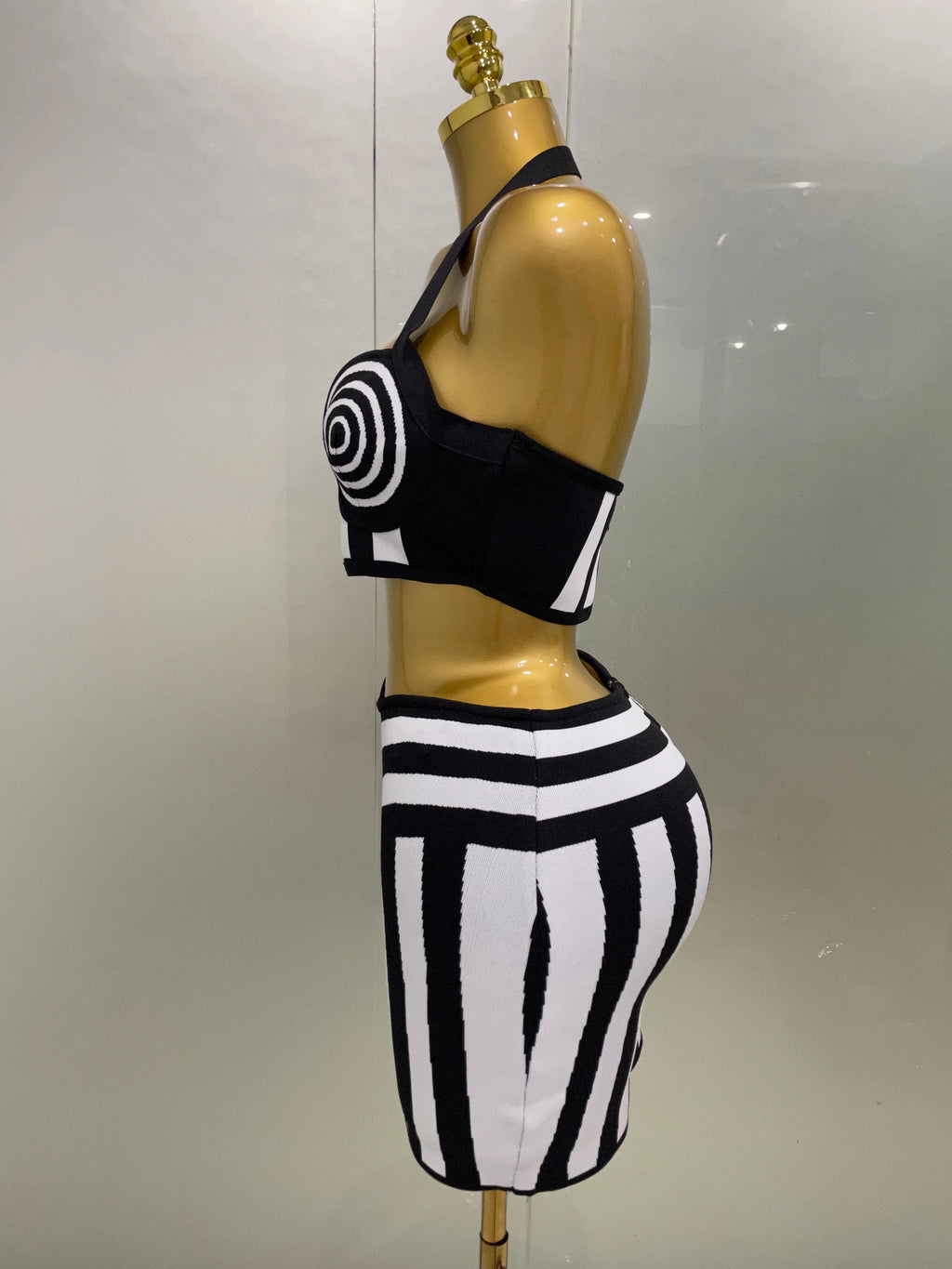 Optical Illusion Halter Bandage 2-Piece Set