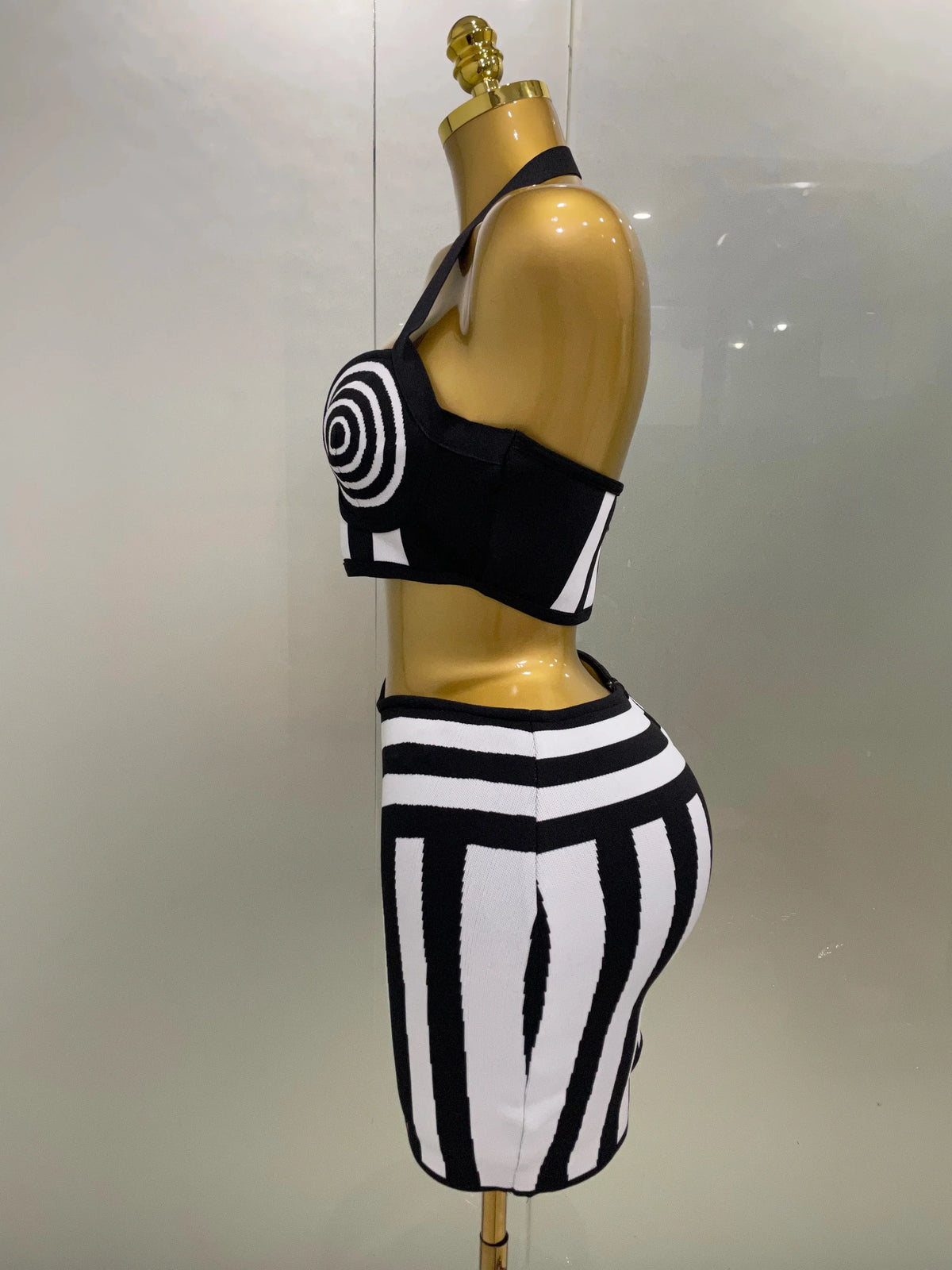 Optical Illusion Halter Bandage 2-Piece Set