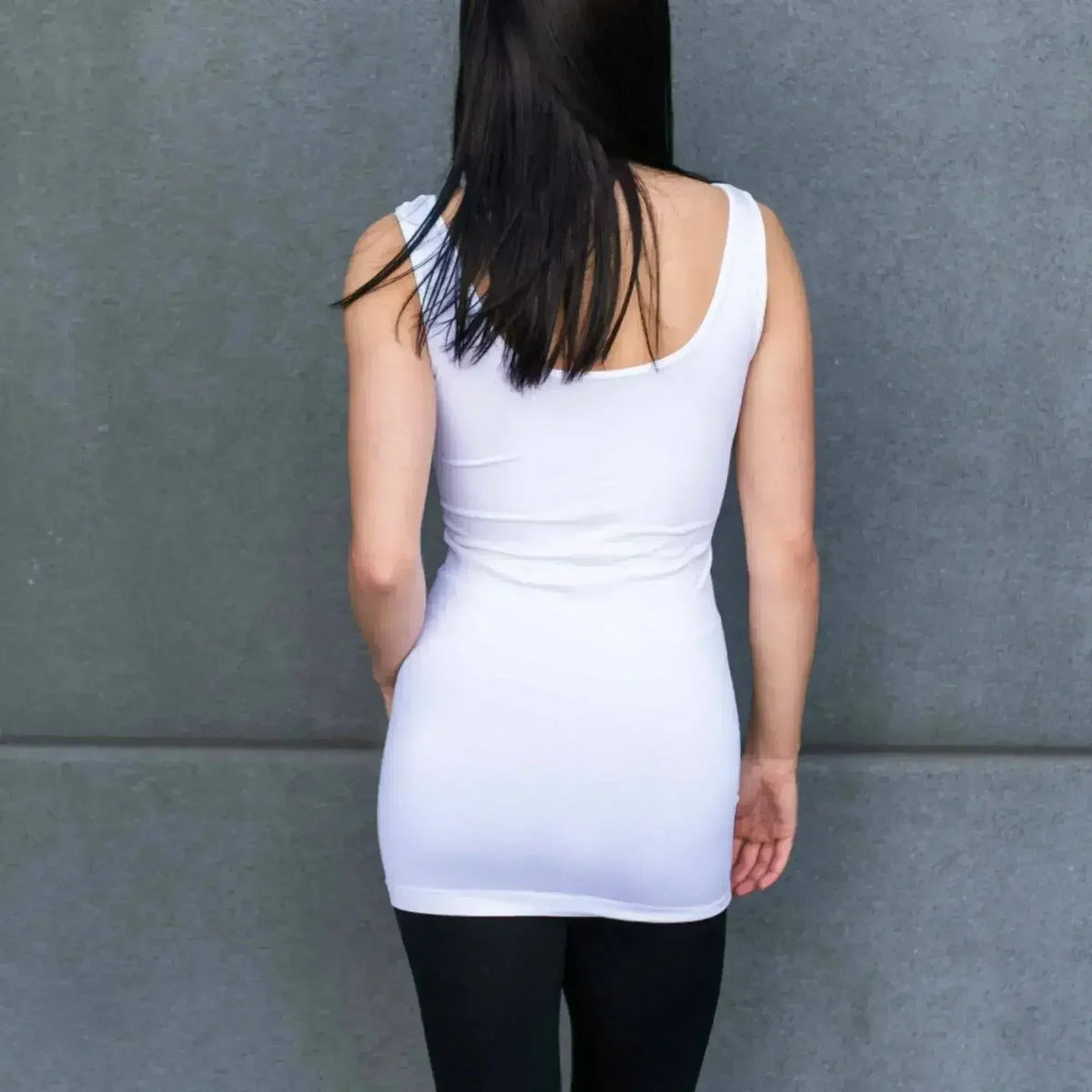 Truly Contagious Extra Long Layering Scoop Back Tank Top