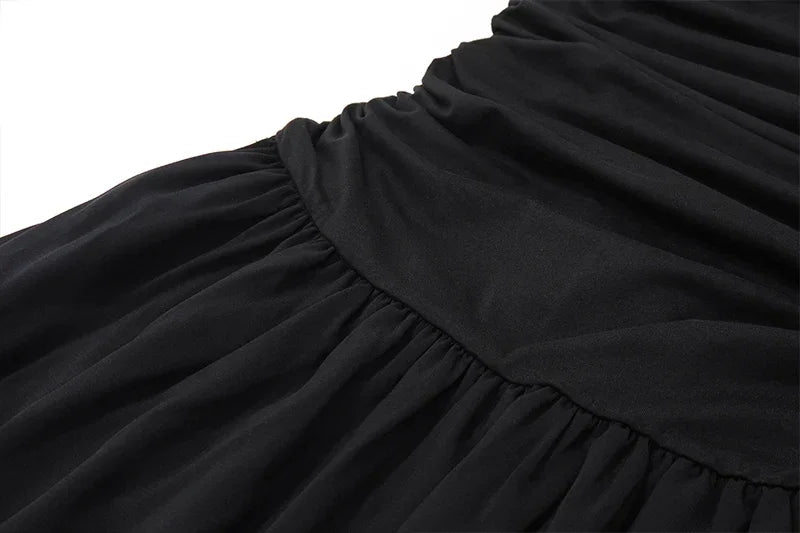 Ruched Bodycon Maxi Dress | Y2K Square Neck Slip Dress -femstylo