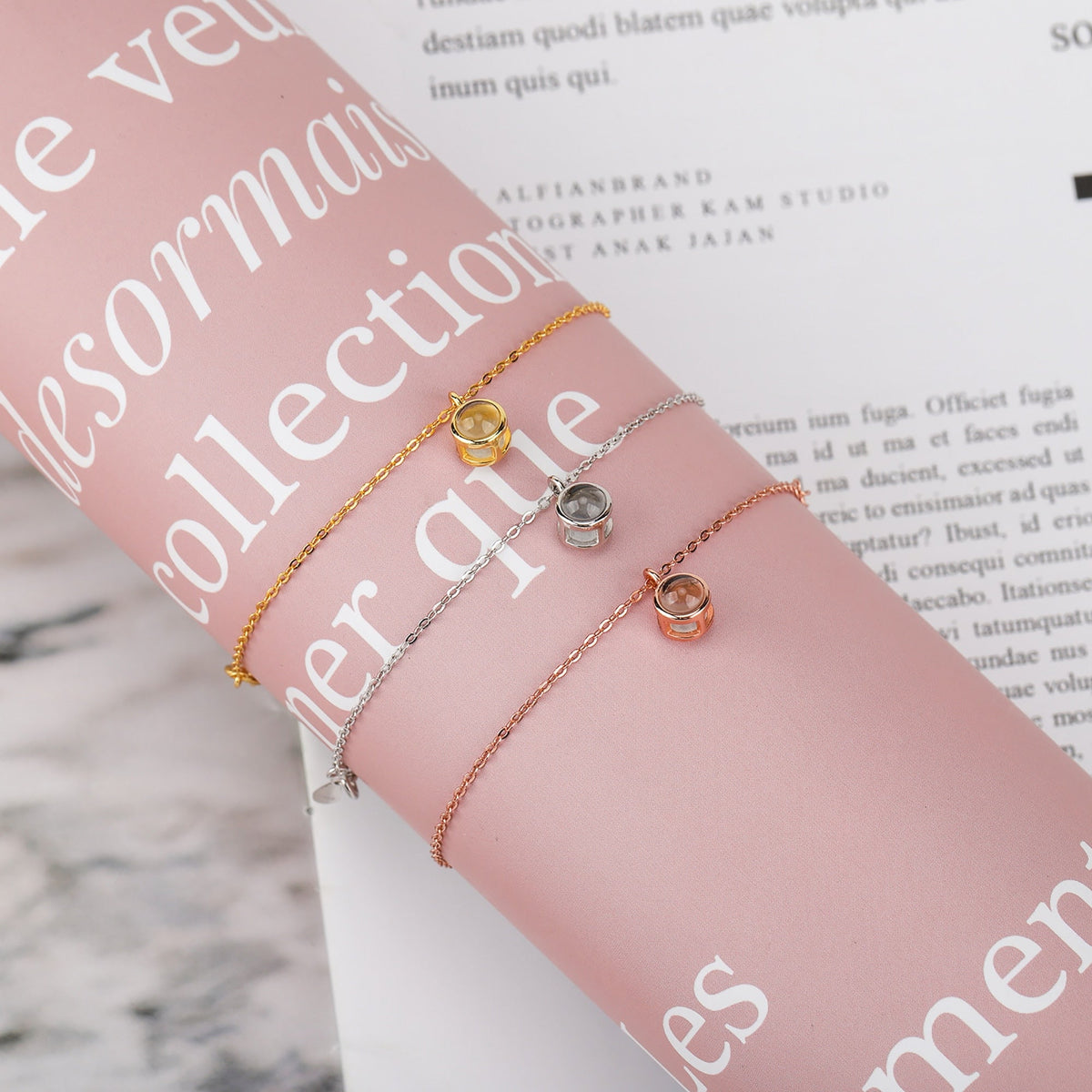 Custom Personalized Photo 100 Languages I Love You Projection Bracelet