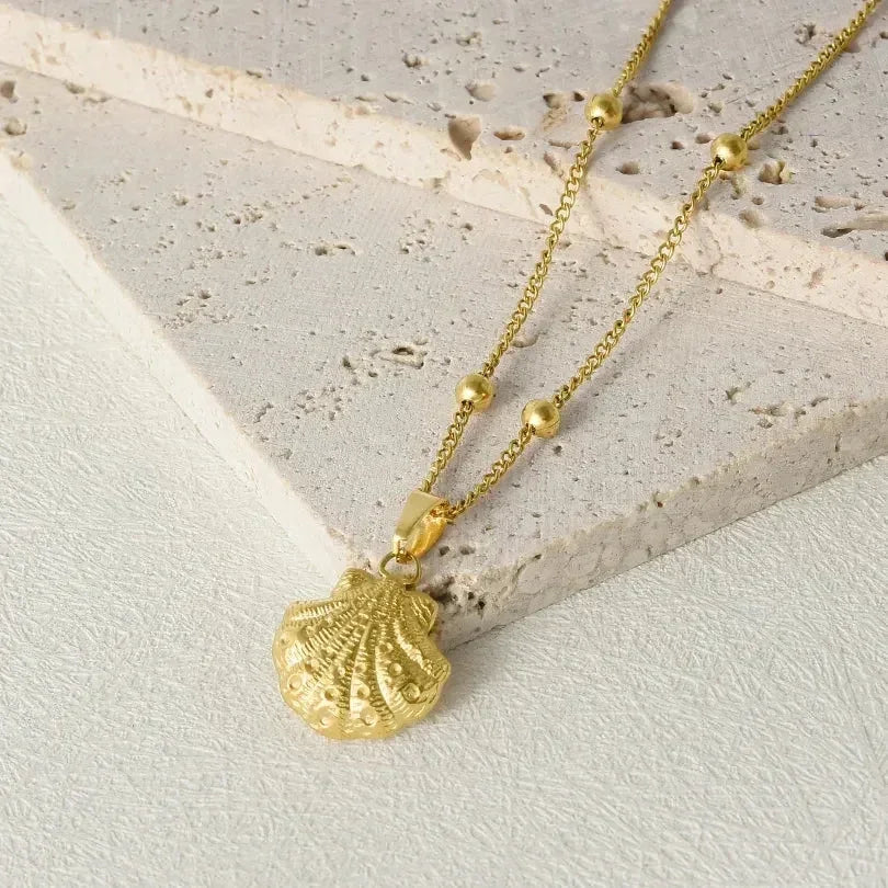 1Pc Temperament Fashion Summer Beach Blue Marine Life Sea Horse Shell Turtle Mini Fish Bead Necklace Classic Clavicle Chain