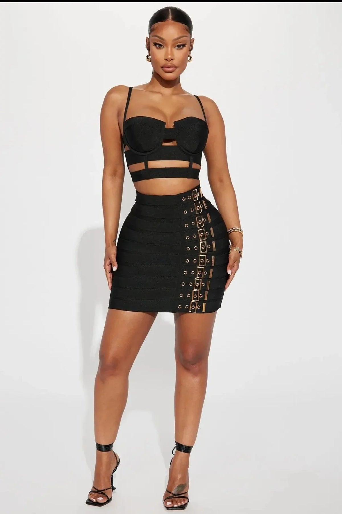 Sculpted Buckle Bandage 2-Piece Set