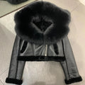 Shearling Luxe Fur-Collar Leather Jacket – Premium Winter Outerwear
