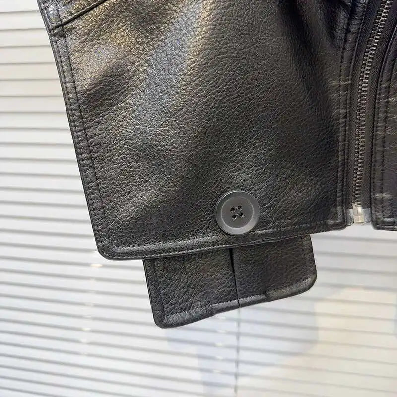Structured Faux Leather Panel Jacket