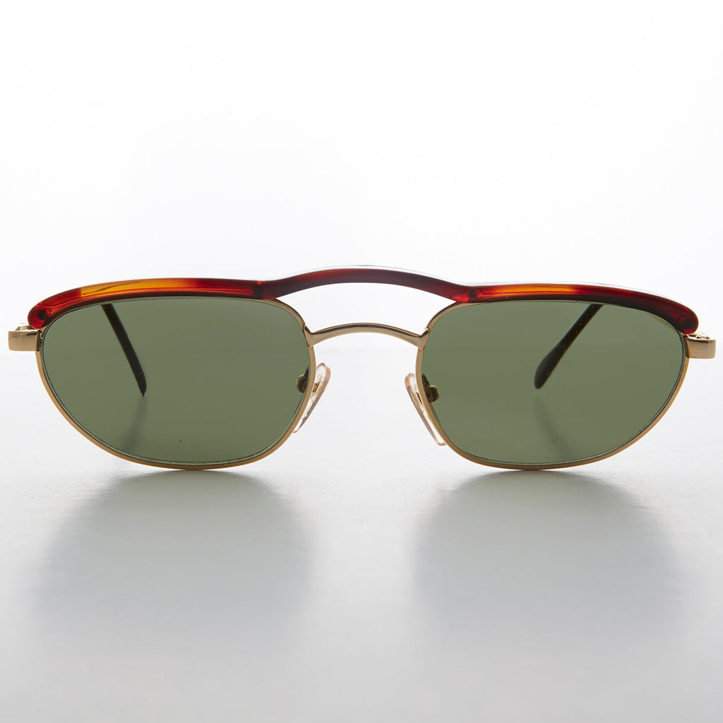 Unique Rare Brow Bar Oval Aviator Vintage Sunglass - Simone